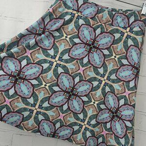 Renee C Pull On Stretch A-Line Skirt Womens S Colorful Geometric Abstract Print
